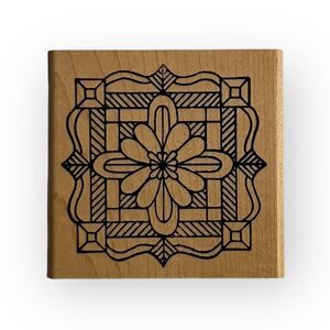 Holly Berry House Vintage 90s Mandala, Stained Glass, Kaleidoscope Stamp